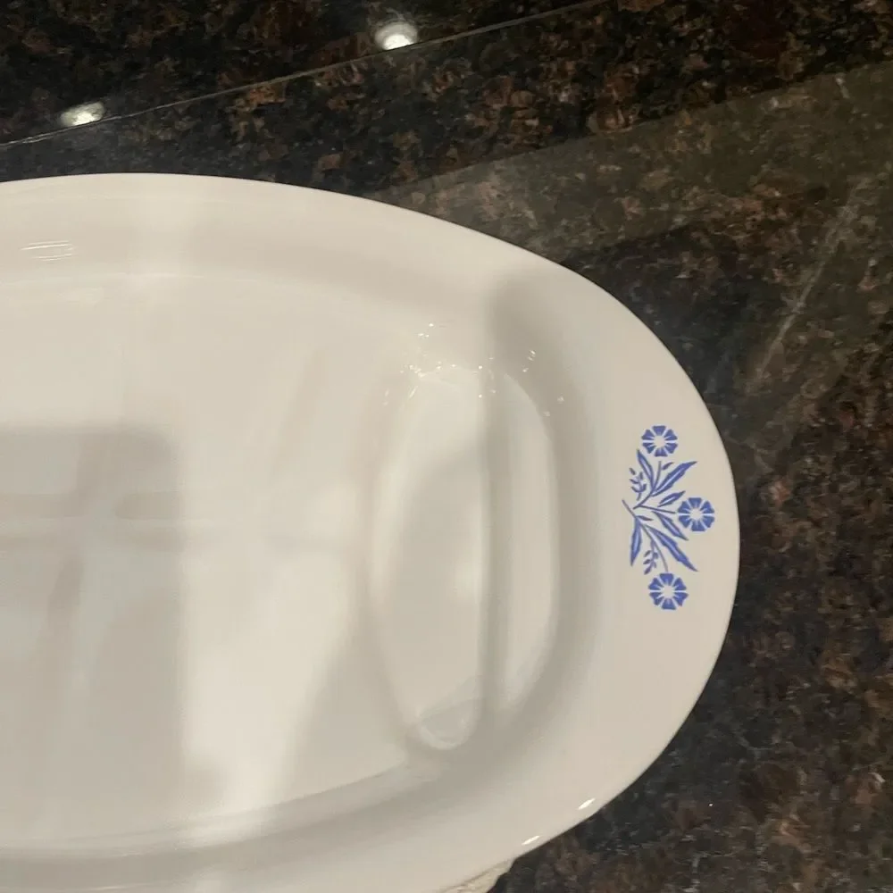 CorningWare Blue Cornflower P-19 Oval Roaster